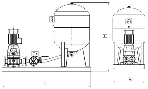 Насосная станция CNP PFFS2 CDM42-2-2S16S CDM1-7 поверхностная, корпус - чугун, мощность одного насоса - 5.5кВт, 380В