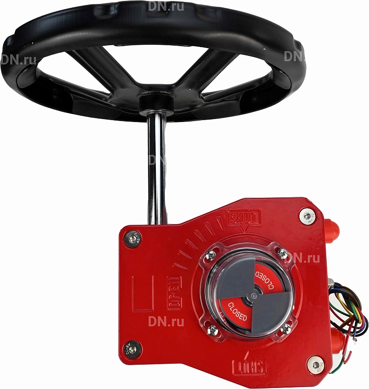 Редуктор четвертьоборотный HGBF RQN2-320Z с индикатором положения и датчиком обратной связи, корпус - алюминий, штурвал - 160 мм, квадрат штока 17х17, F07