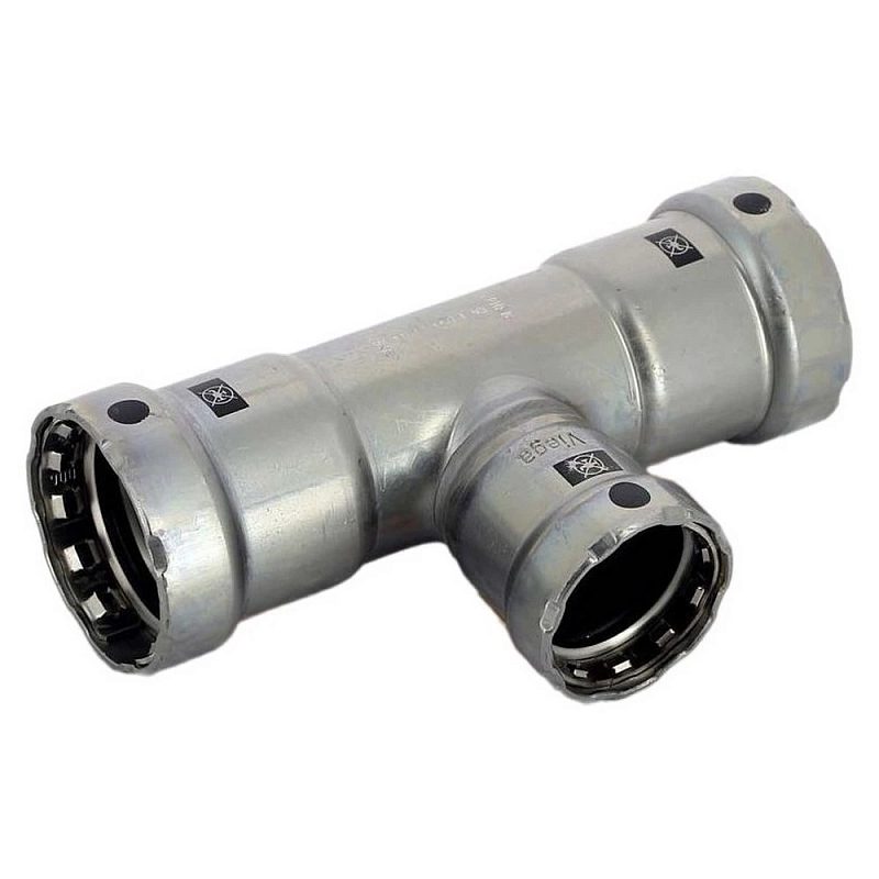 Тройник переходной Viega Megapress с SC-Contur Дн1″x1/2″x1″ Ру16 стальной оцинкованный, присоединение - пресс