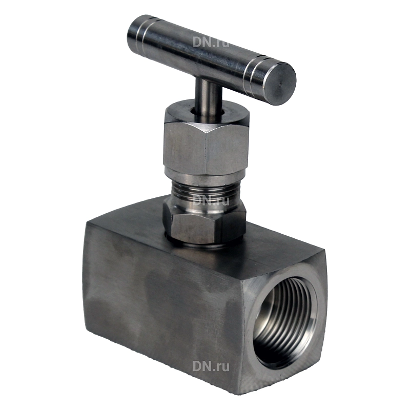 Клапан игольчатый VN3131M-T-Ht 1 1/2″ Ду40 Ру400 резьбовой, корпус - нержавеющая сталь 304, уплотнение - металл, с Т-образной рукояткой