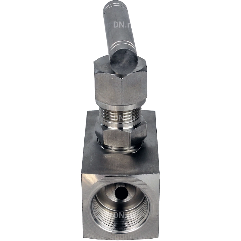 Клапан игольчатый VN3232M-T-Ht 3/8″ Ду10 Ру400 резьбовой, корпус - нержавеющая сталь 316, уплотнение - металл, с Т-образной рукояткой