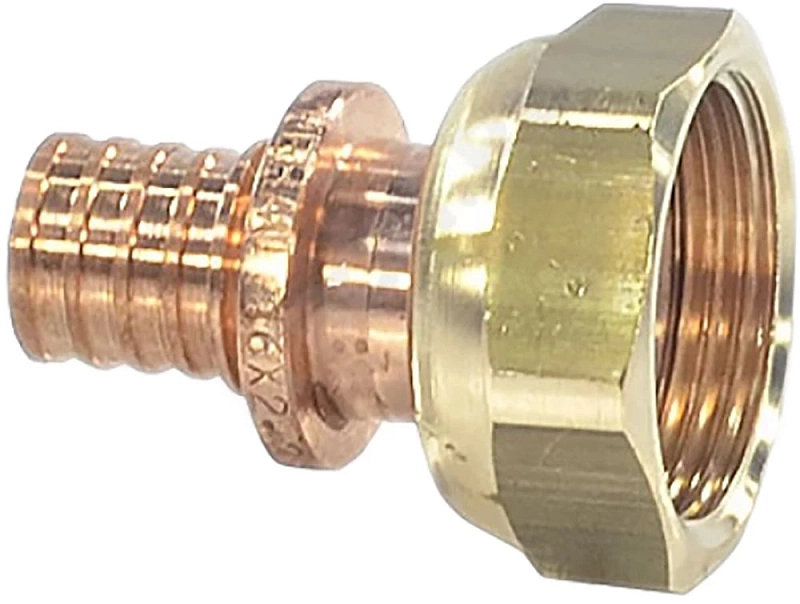 Переходник аксиальный РЕХАУ Rautitan RX+ Дн16х3/4″ Ру10 для труб из сшитого полиэтилена с накидной гайкой, корпус - бронза 14563363001
