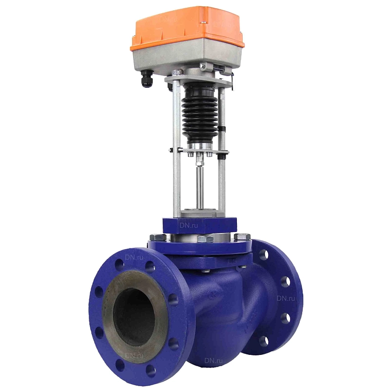 Клапан регулирующий двухходовой TRV (25ч945нж, 25ч945п) Ду100 Ру16 с электроприводом TSL-2200-25-1R-230-IP67 (с функцией реверса)